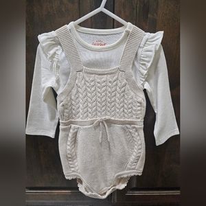 Cat & jack 2 piece crochet romper outfit 12mo